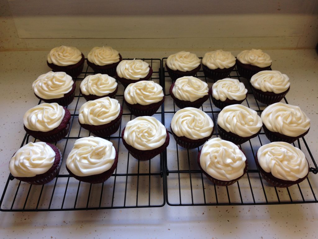 Red Velvet Cupcakes Frosted