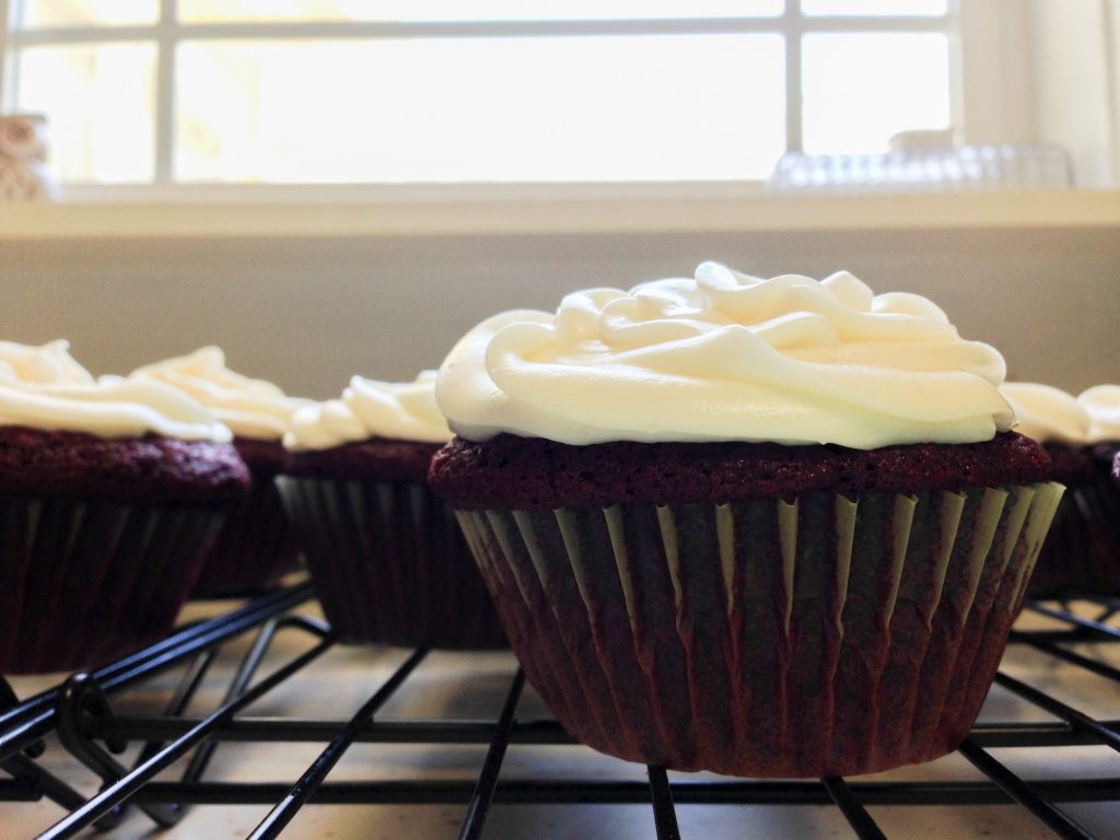 Red Velvet Cupcakes with Cream Cheese Frosting